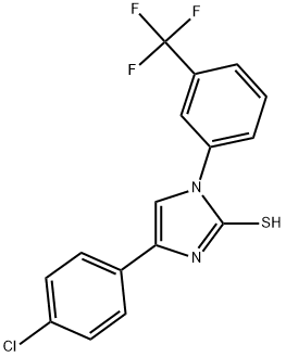 4-(4-CHLORO-PHENYL)-1-(3-TRIFLUOROMETHYL-PHENYL)-1H-IMIDAZOLE-2-THIOL Struktur