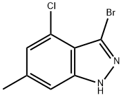 3-BROMO-4-CHLORO-6-METHYL-(1H)INDAZOLE Struktur