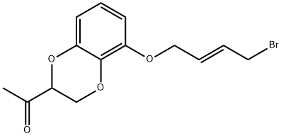 1-[5-(4-BROMO-BUT-2-ENYLOXY)-2,3-DIHYDRO-BENZO[1,4]DIOXIN-2-YL]-ETHANONE Struktur