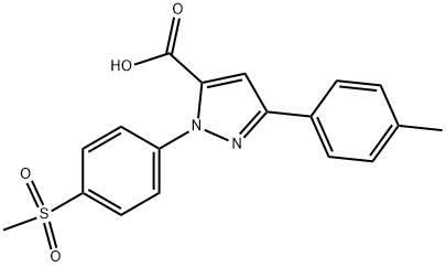 1-(4-(METHYLSULFONYL)PHENYL)-3-P-TOLYL-1H-PYRAZOLE-5-CARBOXYLIC ACID Struktur