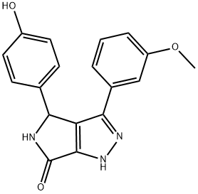 4-(4-HYDROXYPHENYL)-3-(3-METHOXYPHENYL)-4,5-DIHYDROPYRROLO[3,4-C]PYRAZOL-6(1H)-ONE Struktur