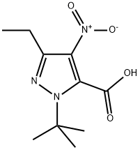 1-(TERT-BUTYL)-3-ETHYL-4-NITRO-1H-PYRAZOLE-5-CARBOXYLIC ACID Struktur