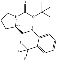 (R)-1-BOC-2-([(2-TRIFLUOROMETHYL-PHENYL)-AMINO]-METHYL)-PYRROLIDINE Struktur