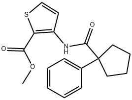 METHYL 3-((PHENYLCYCLOPENTYL)CARBONYLAMINO)THIOPHENE-2-CARBOXYLATE Struktur