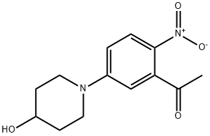 1-[5-(4-HYDROXYPIPERIDINO)-2-NITROPHENYL]-1-ETHANONE Struktur