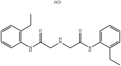 N-(2-ETHYLPHENYL)-2-([2-[(2-ETHYLPHENYL)AMINO]-2-OXOETHYL]AMINO)ACETAMIDE HYDROCHLORIDE Struktur