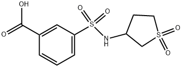 3-[[(1,1-DIOXIDOTETRAHYDROTHIEN-3-YL)AMINO]SULFONYL]BENZOIC ACID Struktur