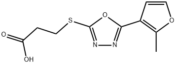 3-([5-(2-METHYL-3-FURYL)-1,3,4-OXADIAZOL-2-YL]THIO)PROPANOIC ACID Struktur