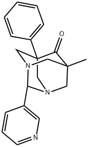 5-METHYL-7-PHENYL-2-PYRIDIN-3-YL-1,3-DIAZATRICYCLO[3.3.1.1~3,7~]DECAN-6-ONE Struktur