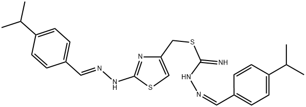 (Z)-(2-((E)-2-(4-ISOPROPYLBENZYLIDENE)HYDRAZINYL)THIAZOL-4-YL)METHYL 2-(4-ISOPROPYLBENZYLIDENE)HYDRAZINECARBIMIDOTHIOATE Struktur