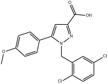 1-(2,5-DICHLOROBENZYL)-5-(4-METHOXYPHENYL)-1H-PYRAZOLE-3-CARBOXYLIC ACID Struktur