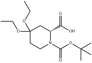 (2R)-1-(TERT-BUTOXYCARBONYL)-4,4-DIETHOXYPIPERIDINE-2-CARBOXYLIC ACID Struktur