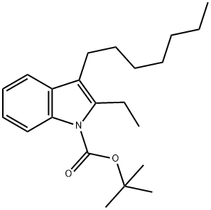 2-ETHYL-3-HEPTYL-INDOLE-1-CARBOXYLIC ACID TERT-BUTYL ESTER Struktur