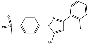 1-(4-(METHYLSULFONYL)PHENYL)-3-O-TOLYL-1H-PYRAZOL-5-AMINE Struktur