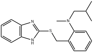 2-[2-(N-ISOBUTYL-N-METHYLAMINO)-BENZYLTHIO]-BENZIMIDAZOLE Struktur