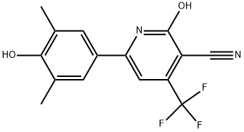 4-(TRIFLUOROMETHYL)-2-HYDROXY-6-(4-HYDROXY-3,5-DIMETHYLPHENYL)PYRIDINE-3-CARBONITRILE Struktur