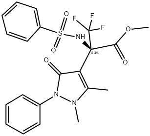 METHYL 2-(1,5-DIMETHYL-3-OXO-2-PHENYL-2,3-DIHYDRO-1H-PYRAZOL-4-YL)-3,3,3-TRIFLUORO-N-(PHENYLSULFONYL)ALANINATE Struktur