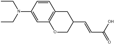 (2E)-3-[7-(DIETHYLAMINO)-3,4-DIHYDRO-2H-CHROMEN-3-YL]ACRYLIC ACID Struktur