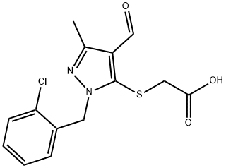 [[1-(2-CHLOROBENZYL)-4-FORMYL-3-METHYL-1H-PYRAZOL-5-YL]THIO]ACETIC ACID Struktur