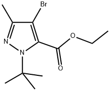 4-BROMO-1-(TERT-BUTYL)-3-METHYL-1H-PYRAZOLE-5-CARBOXYLIC ACID ETHYL ESTER Struktur