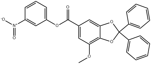 3-NITROPHENYL 7-METHOXY-2,2-DIPHENYL-1,3-BENZODIOXOLE-5-CARBOXYLATE Struktur