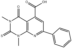 1,3-DIMETHYL-4-OXO-7-PHENYL-2-THIOXO-1,2,3,4-TETRAHYDROPYRIDO[2,3-D]PYRIMIDINE-5-CARBOXYLIC ACID Struktur