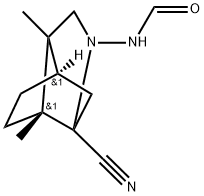 3-CYANO-6,7-DIMETHYL-4-AZATRICYCLO[4.3.0.0(3,7)]NON-4-YLFORMAMIDE Struktur