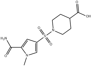 1-[[5-(AMINOCARBONYL)-1-METHYL-1H-PYRROL-3-YL]SULFONYL]PIPERIDINE-4-CARBOXYLIC ACID Struktur