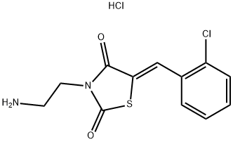 (5Z)-3-(2-AMINOETHYL)-5-(2-CHLOROBENZYLIDENE)-1,3-THIAZOLIDINE-2,4-DIONE HYDROCHLORIDE Struktur