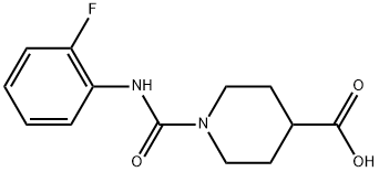 1-([(2-FLUOROPHENYL)AMINO]CARBONYL)PIPERIDINE-4-CARBOXYLIC ACID Struktur