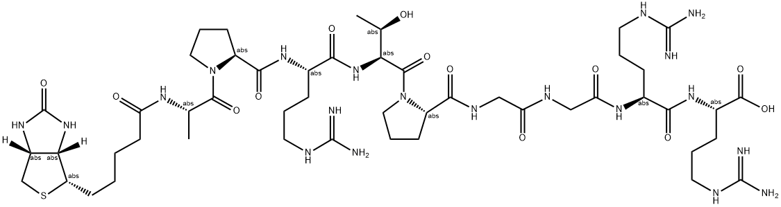 BIOTIN-ALA-PRO-ARG-THR-PRO-GLY-GLY-ARG-ARG-OH Struktur