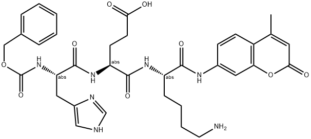 Z-HIS-GLU-LYS-7-AMINO-4-METHYLCOUMARIN Struktur