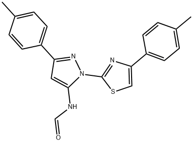 3-(4-METHYLPHENYL)-1-[4-(4-METHYLPHENYL)-1,3-THIAZOL-2-YL]-1H-PYRAZOL-5-YLFORMAMIDE Struktur