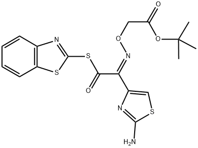 S-2-BENZOTHIAZOLYL (Z)-2-(2-AMINOTHIAZOL-4-YL)-2-(T-BUTOXYCARBONYLMETHOXYIMINO)THIOACETATE Struktur