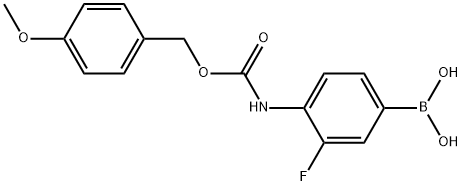 3-FLUORO-4-((4-METHOXYBENZYLOXY)CARBAMOYL)PHENYLBORONIC ACID Struktur