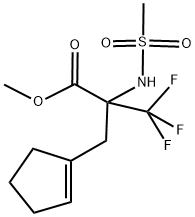 METHYL 2-(CYCLOPENT-1-EN-1-YLMETHYL)-3,3,3-TRIFLUORO-2-[(METHYLSULFONYL)AMINO]-PROPANOATE Struktur