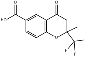 2-METHYL-4-OXO-2-(TRIFLUOROMETHYL)CHROMANE-6-CARBOXYLIC ACID Struktur