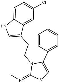 N-[(2E)-3-[2-(5-CHLORO-1H-INDOL-3-YL)ETHYL]-4-PHENYL-1,3-THIAZOL-2(3H)-YLIDENE]-N-METHYLAMINE Struktur