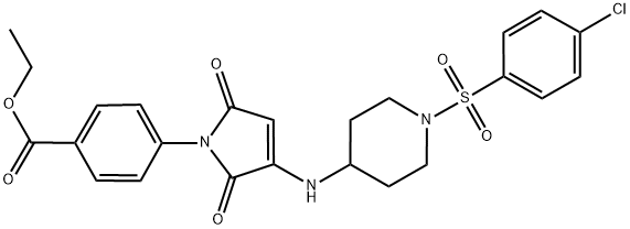 ETHYL 4-(3-(1-(4-CHLOROPHENYLSULFONYL)PIPERIDIN-4-YLAMINO)-2,5-DIOXO-2H-PYRROL-1(5H)-YL)BENZOATE