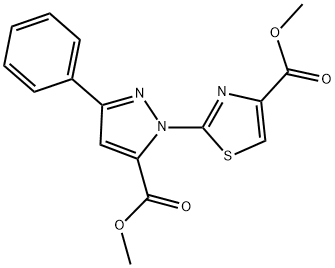 METHYL 2-[5-(METHOXYCARBONYL)-3-PHENYL-1H-PYRAZOL-1-YL]-1,3-THIAZOLE-4-CARBOXYLATE Struktur