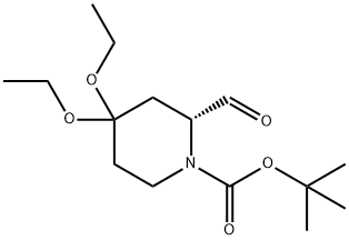 TERT-BUTYL (2R)-4,4-DIETHOXY-2-FORMYLPIPERIDINE-1-CARBOXYLATE Struktur