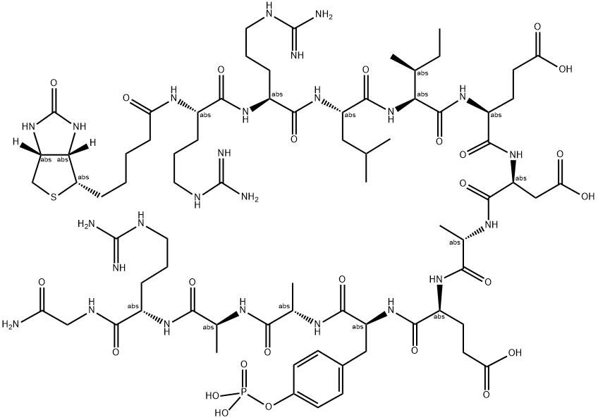 BIOTIN-ARG-ARG-LEU-ILE-GLU-ASP-ALA-GLU-PTYR-ALA-ALA-ARG-GLY-NH2 Struktur