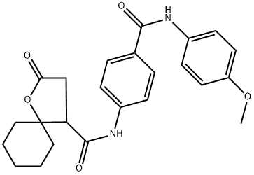 N-{4-[(4-METHOXYANILINO)CARBONYL]PHENYL}-2-OXO-1-OXASPIRO[4.5]DECANE-4-CARBOXAMIDE Struktur