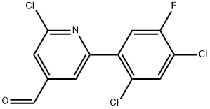 2-CHLORO-6-(2,4-DICHLORO-5-FLUOROPHENYL)PYRIDINE-4-CARBALDEHYDE Structure