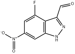 4-FLUORO-6-NITRO-(1H)INDAZOLE-3-CARBOXALDEHYDE Struktur