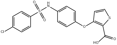 3-(4-([(4-CHLOROPHENYL)SULFONYL]AMINO)PHENOXY)-2-THIOPHENECARBOXYLIC ACID Struktur