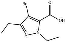 4-BROMO-1,3-DIETHYL-1H-PYRAZOLE-5-CARBOXYLIC ACID Struktur