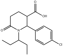 2-(4-CHLOROPHENYL)-1-(1-ETHYLPROPYL)-6-OXO-3-PIPERIDINECARBOXYLIC ACID Struktur