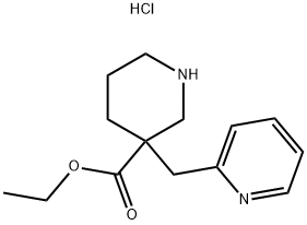 3-PYRIDIN-2-YLMETHYL-PIPERIDINE-3-CARBOXYLIC ACID ETHYL ESTER HCL Struktur