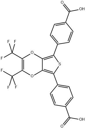 2,3-BIS-TRIFLUOROMETHYL-THIENO(3,4.B),(1,4)-DIOXENE-5,7-DIBENZOIC ACID Struktur